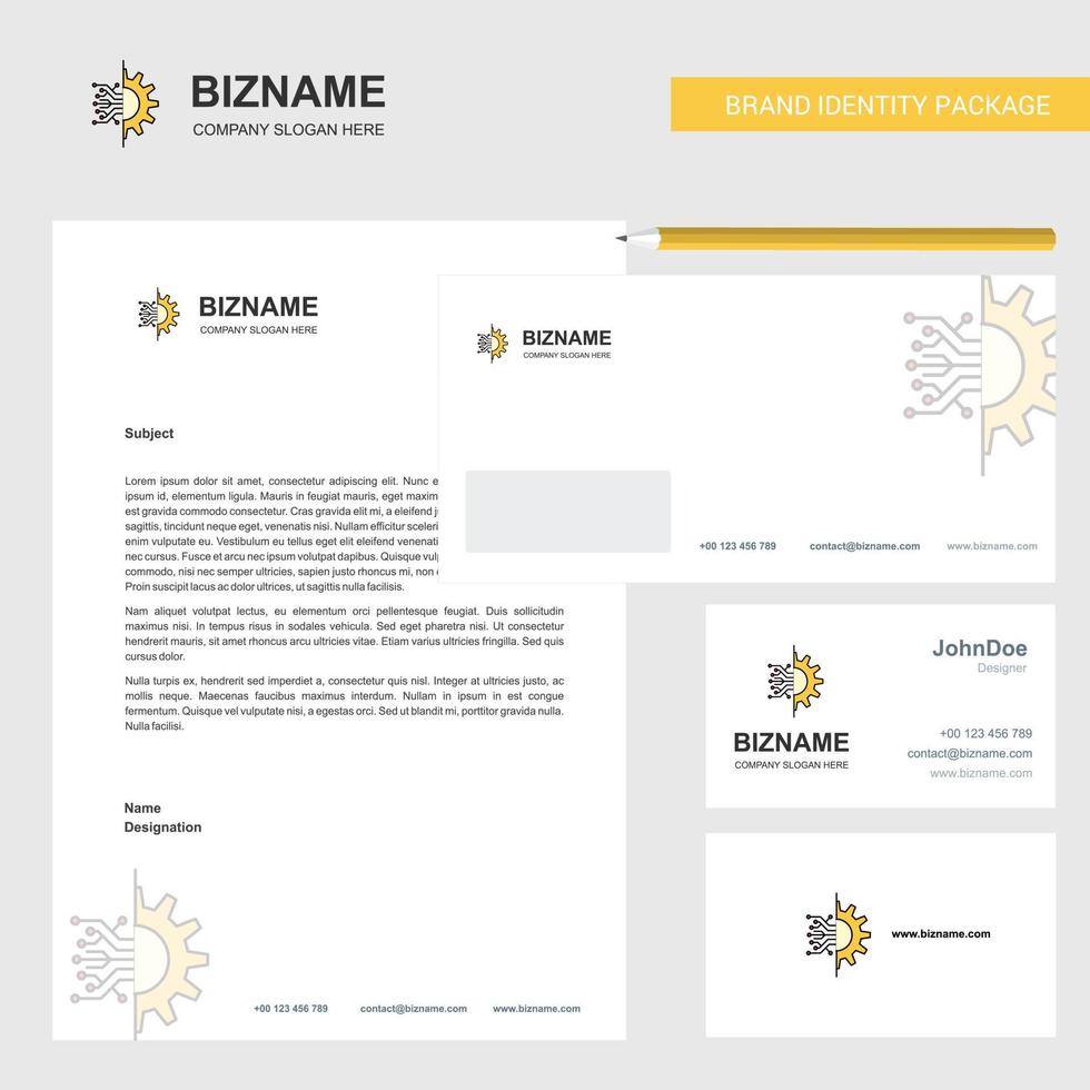 Setting Business Letterhead Envelope and visiting Card Design vector template