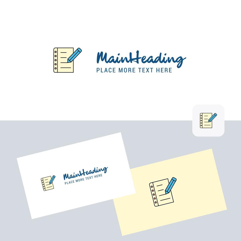 Writing on notes vector logotype with business card template Elegant corporate identity Vector