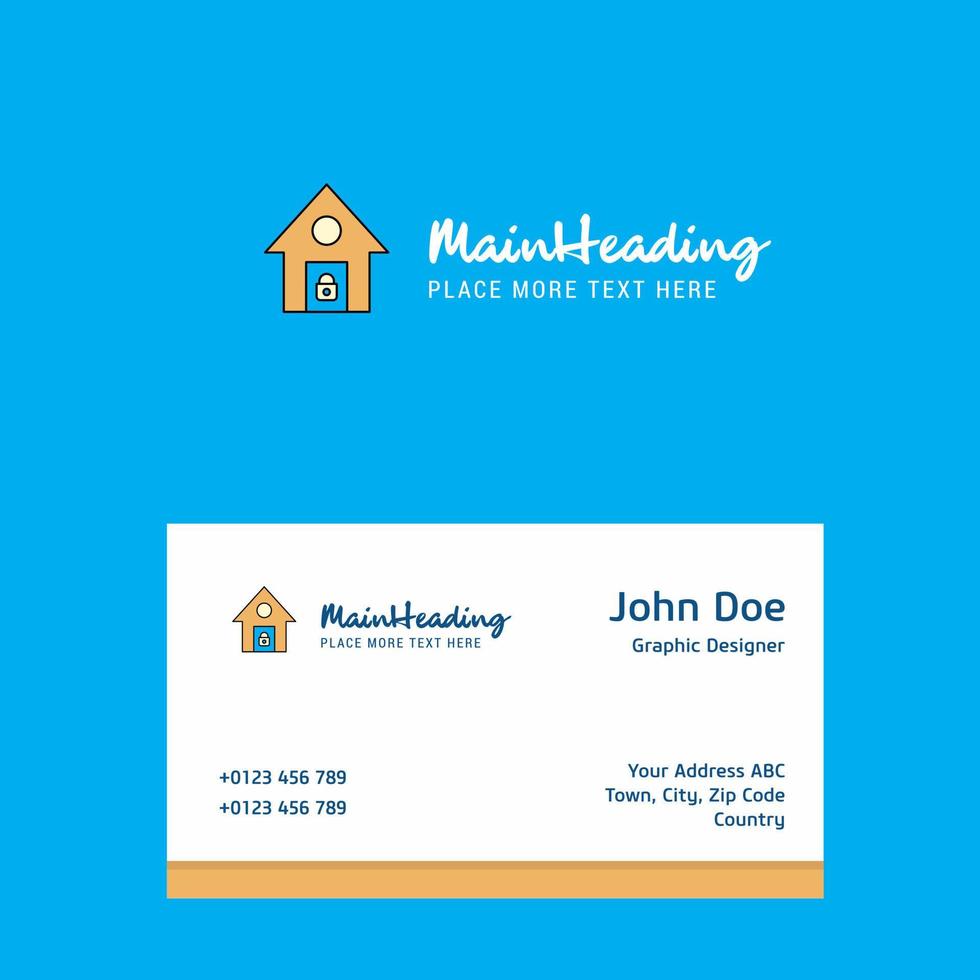 Secure house logo Design with business card template Elegant corporate identity Vector