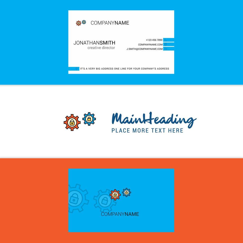 Beautiful Setting protected Logo and business card vertical Design Vector