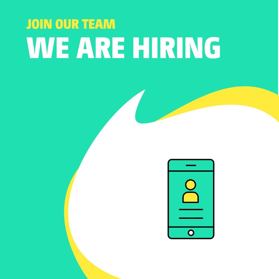 Join Our Team Busienss Company User profile We Are Hiring Poster Callout Design Vector background