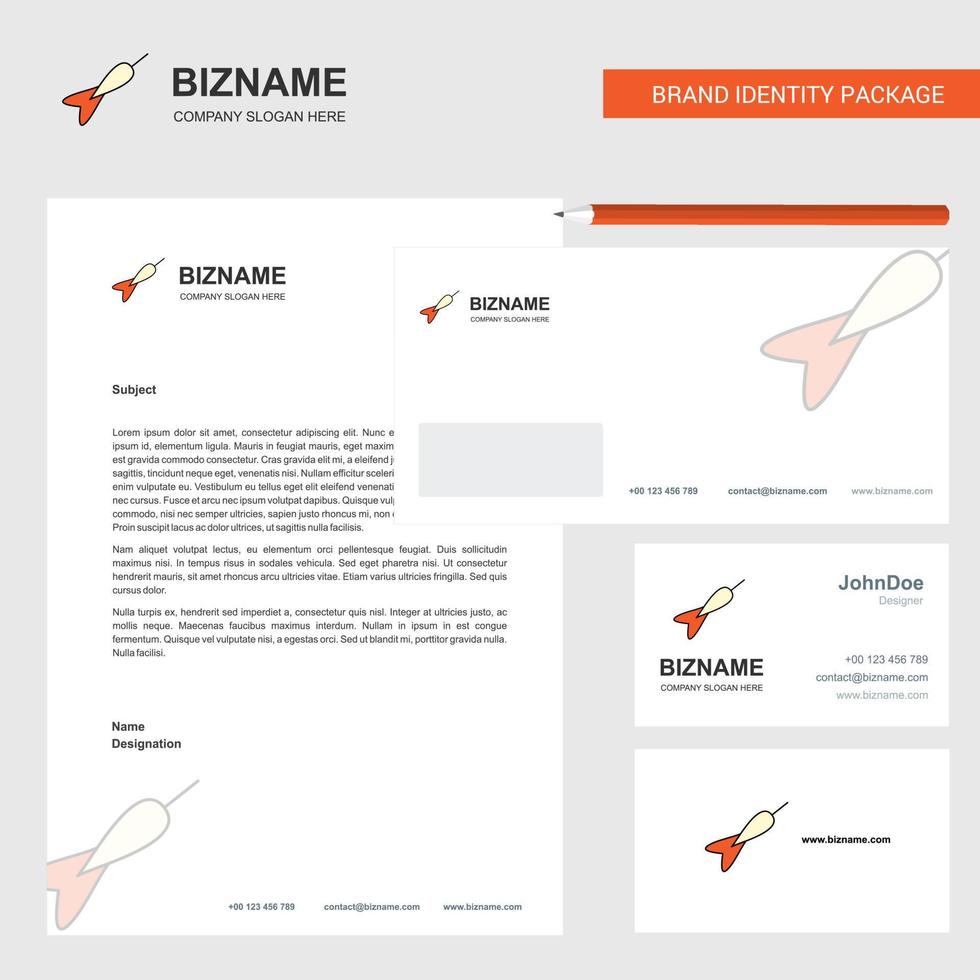 Dart Business Letterhead Envelope and visiting Card Design vector template