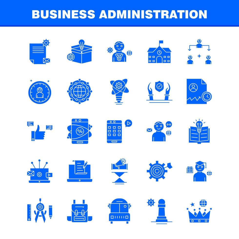 iconos de glifo sólido de administración empresarial establecidos para infografías kit uxui móvil y diseño de impresión incluyen canasta de baloncesto juego deportes sonido música volumen eps 10 vector