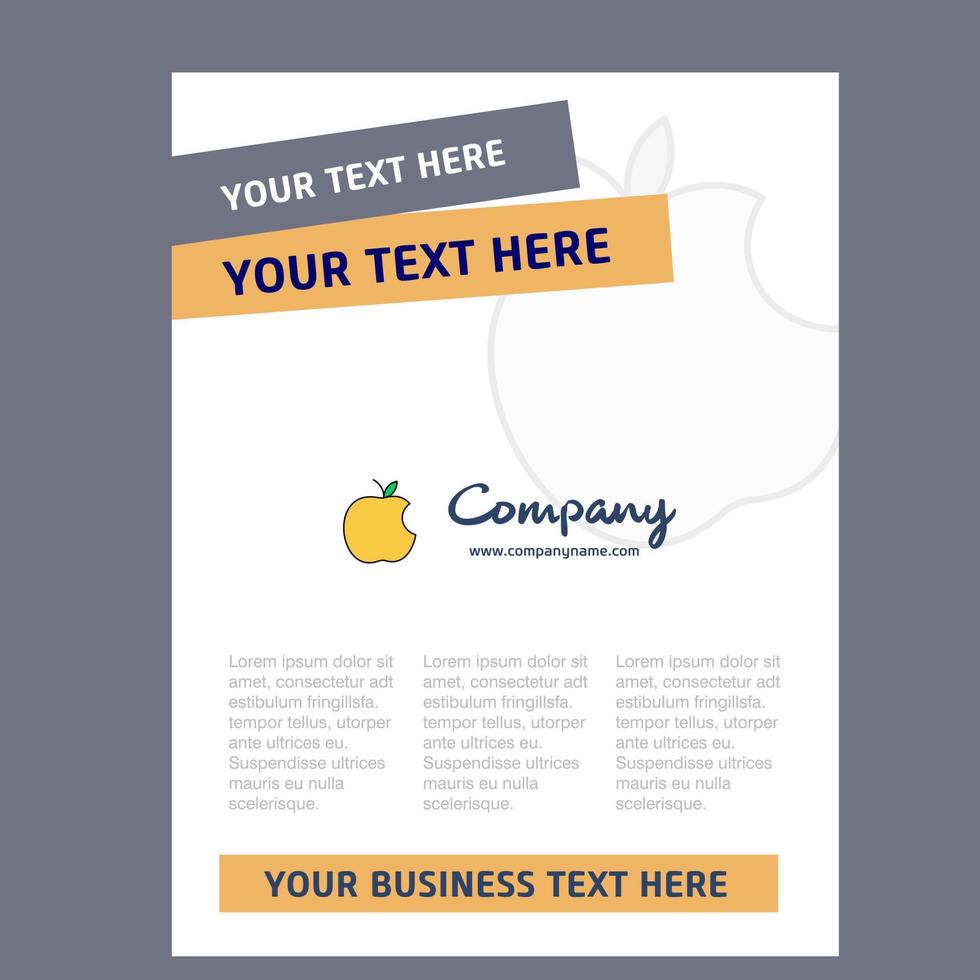 Apple Title Page Design for Company profile annual report presentations leaflet Brochure Vector Background