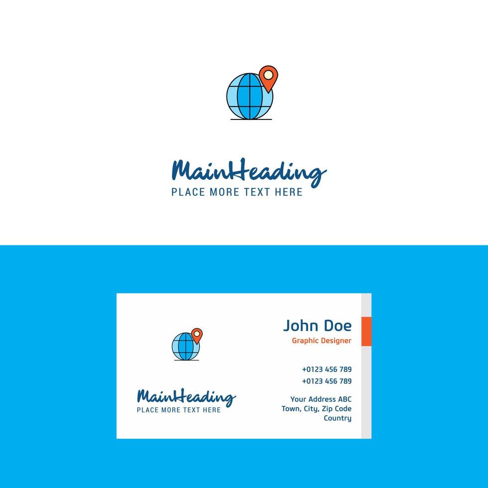 Flat Globe Logo and Visiting Card Template Busienss Concept Logo Design vector