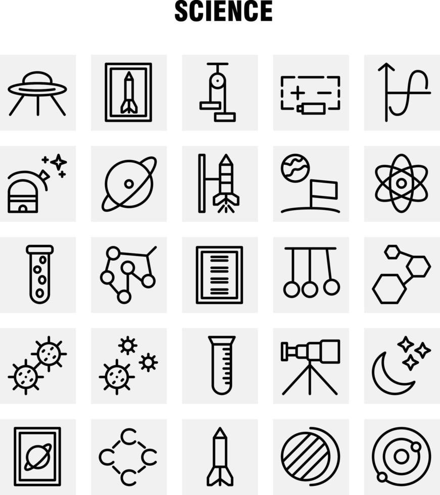 Science Line Icon Pack For Designers And Developers Icons Of Launch Rocket Space Startup Astronomy Solar System Science Vector