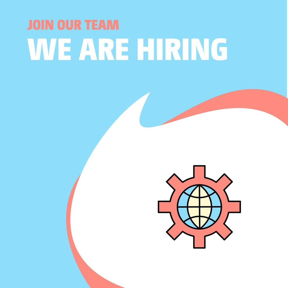 Join Our Team Busienss Company Internet setting We Are Hiring Poster Callout Design Vector background