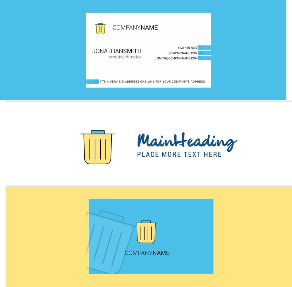 Beautiful Trash Logo and business card vertical Design Vector
