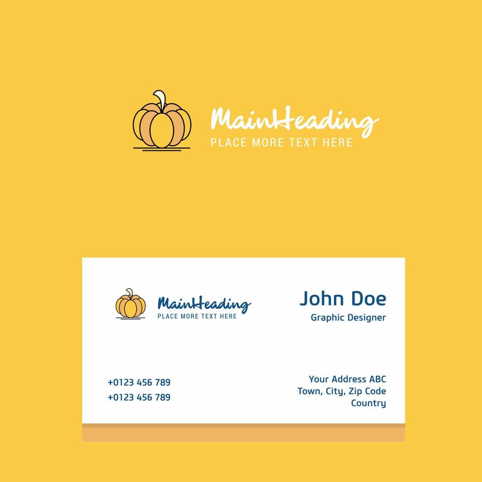 Pumpkin logo Design with business card template Elegant corporate identity Vector