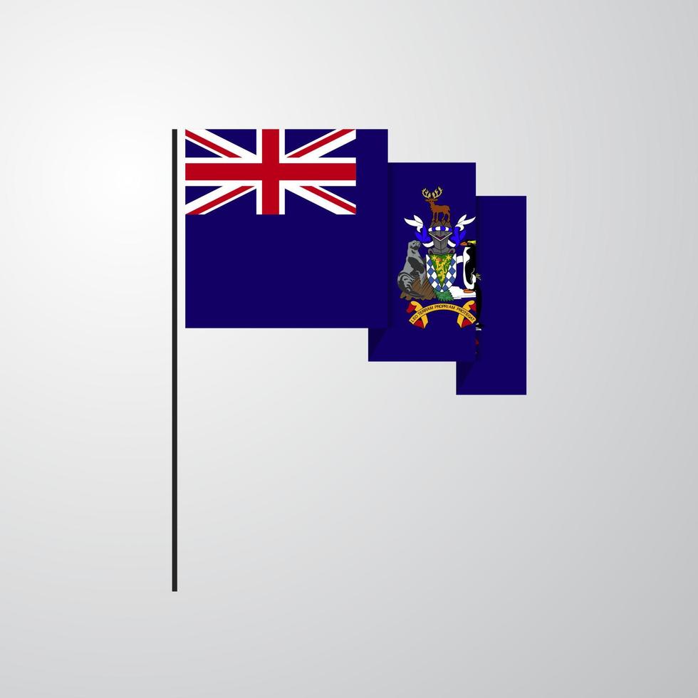 South Georgia waving Flag creative background vector