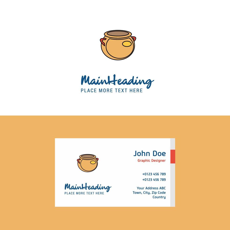 Flat Pot Logo and Visiting Card Template Busienss Concept Logo Design vector