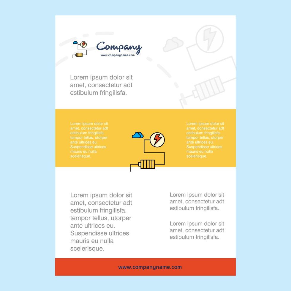 Template layout for Energy comany profile annual report presentations leaflet Brochure Vector Background