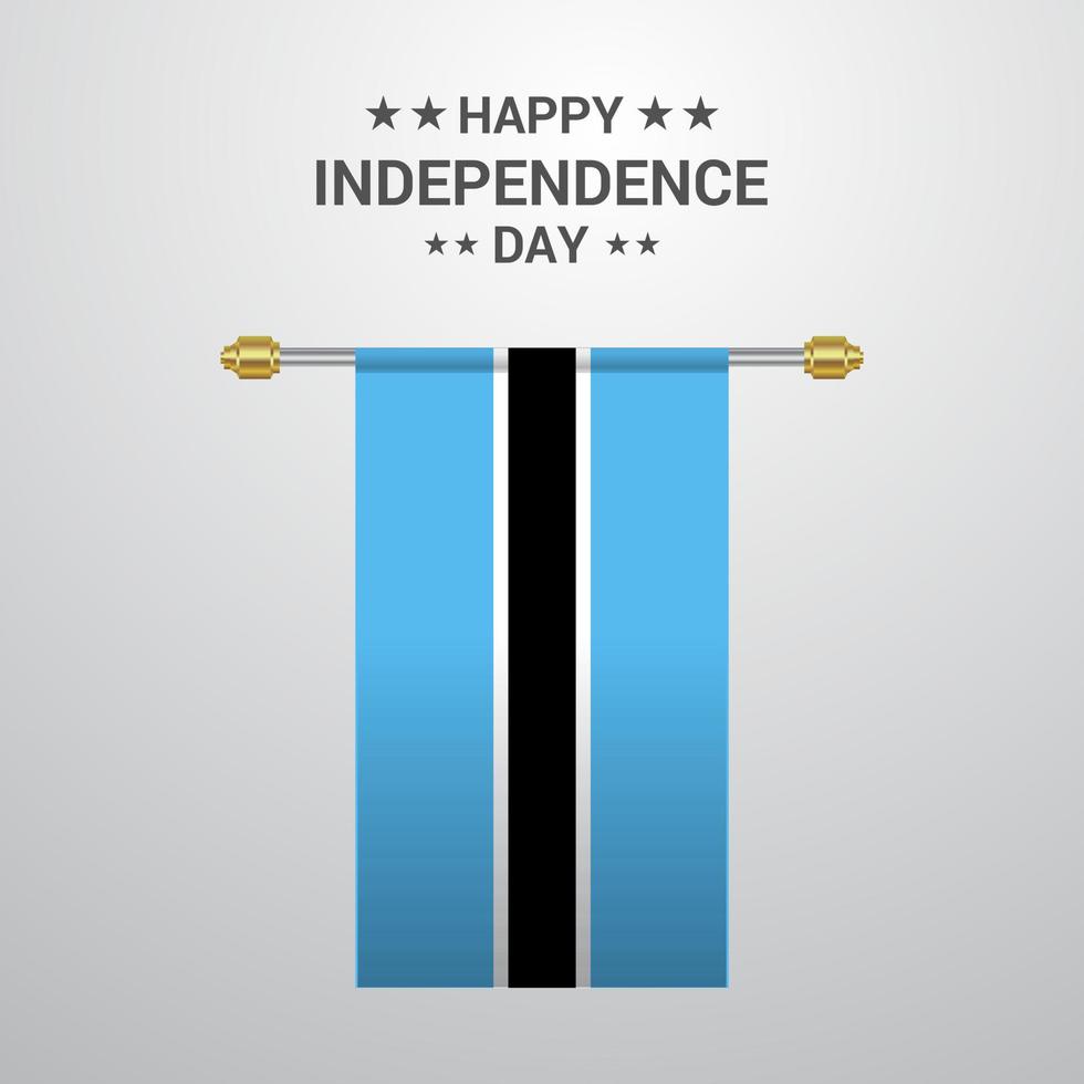 Botswana Independence day hanging flag background vector
