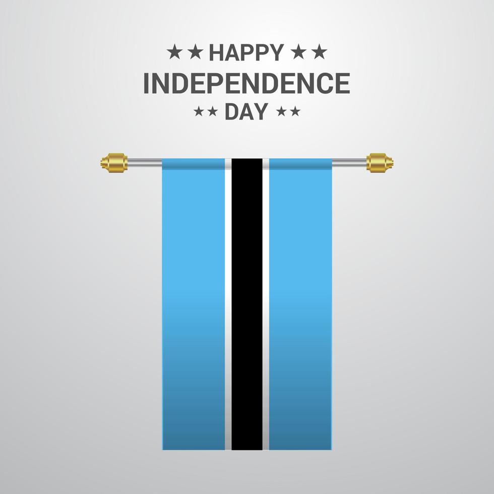 fondo de bandera colgante del día de la independencia de botswana vector