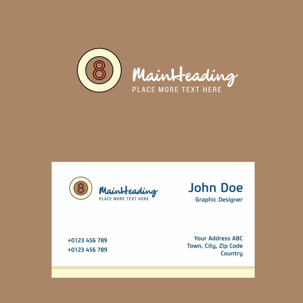 Snooker ball logo Design with business card template Elegant corporate identity Vector