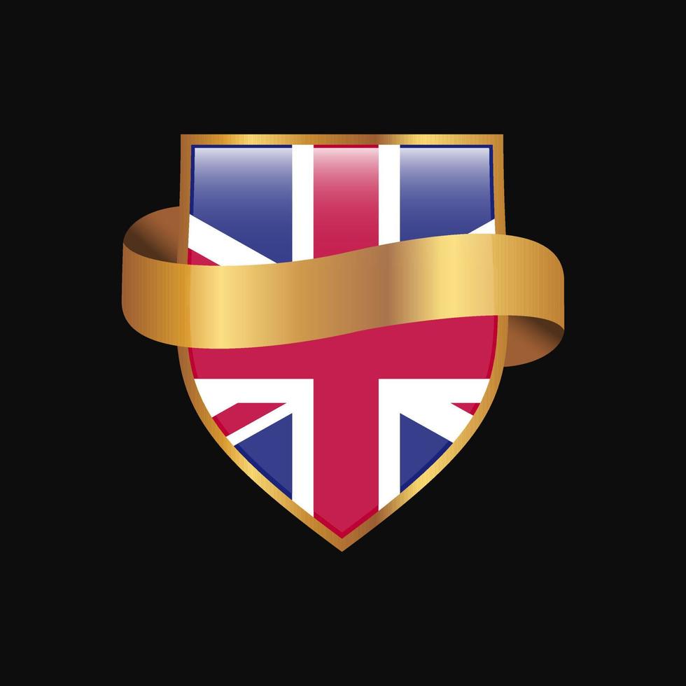 vector de diseño de la insignia de oro de la bandera del reino unido