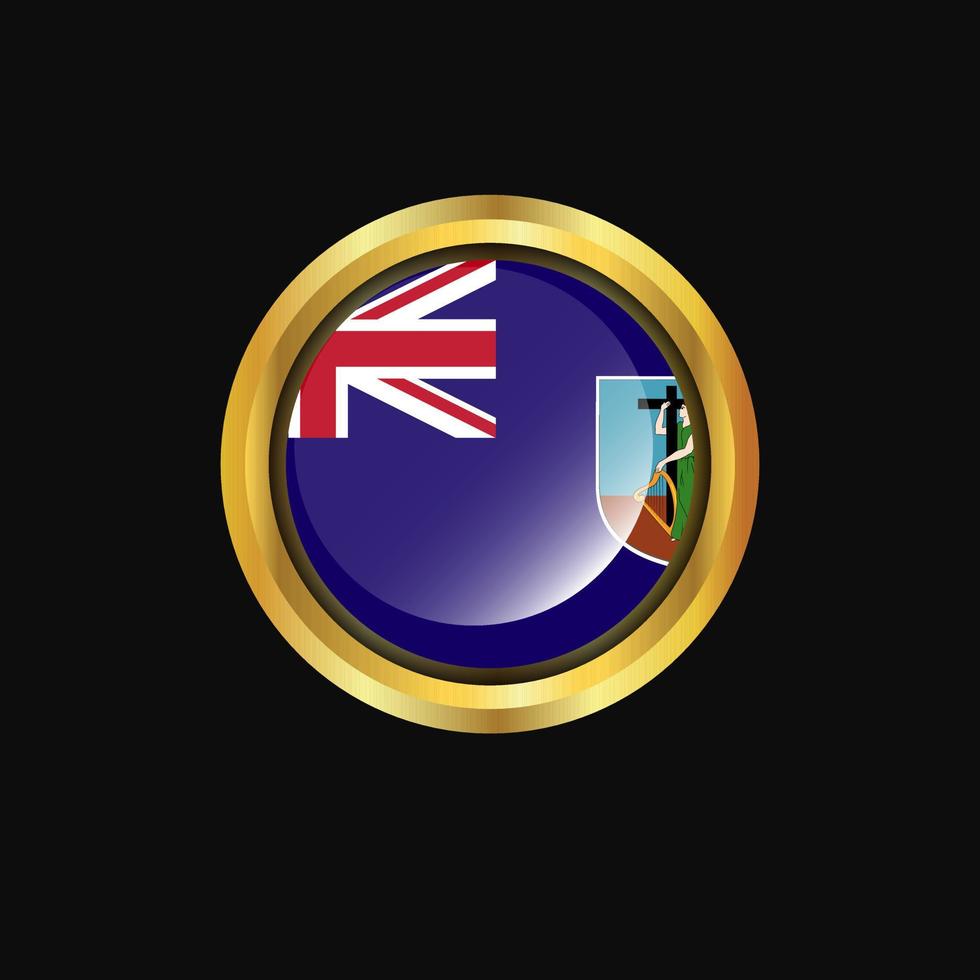 Montserrat flag Golden button vector