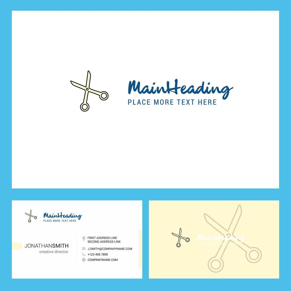 Scissor Logo design with Tagline Front and Back Busienss Card Template Vector Creative Design