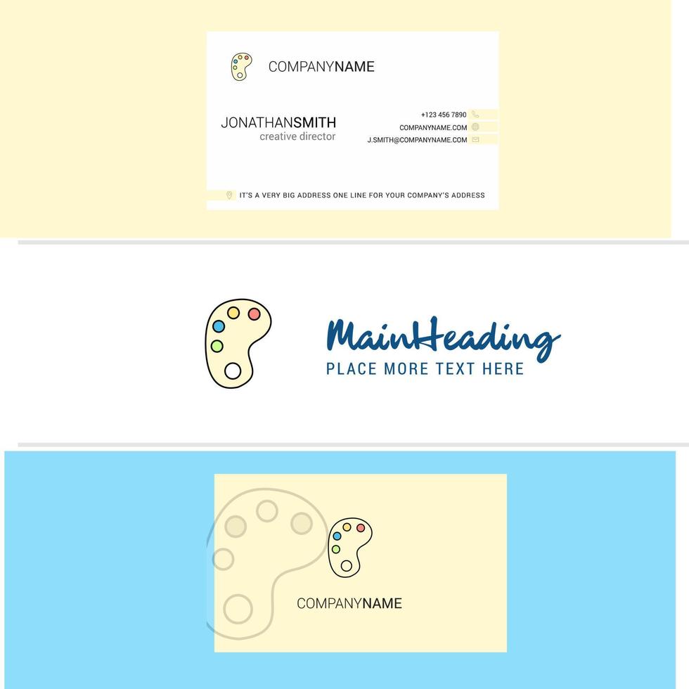 Beautiful Paint tray Logo and business card vertical Design Vector
