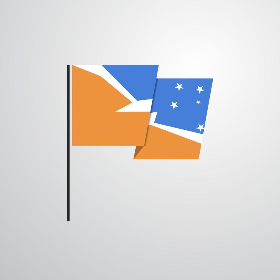 Tierra del Fuego province Argentina waving Flag design vector