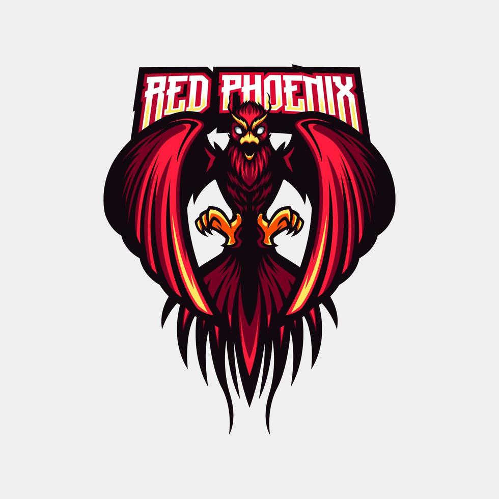 Fire Bird Red Phoenix Mythical Creature Vector Mascot