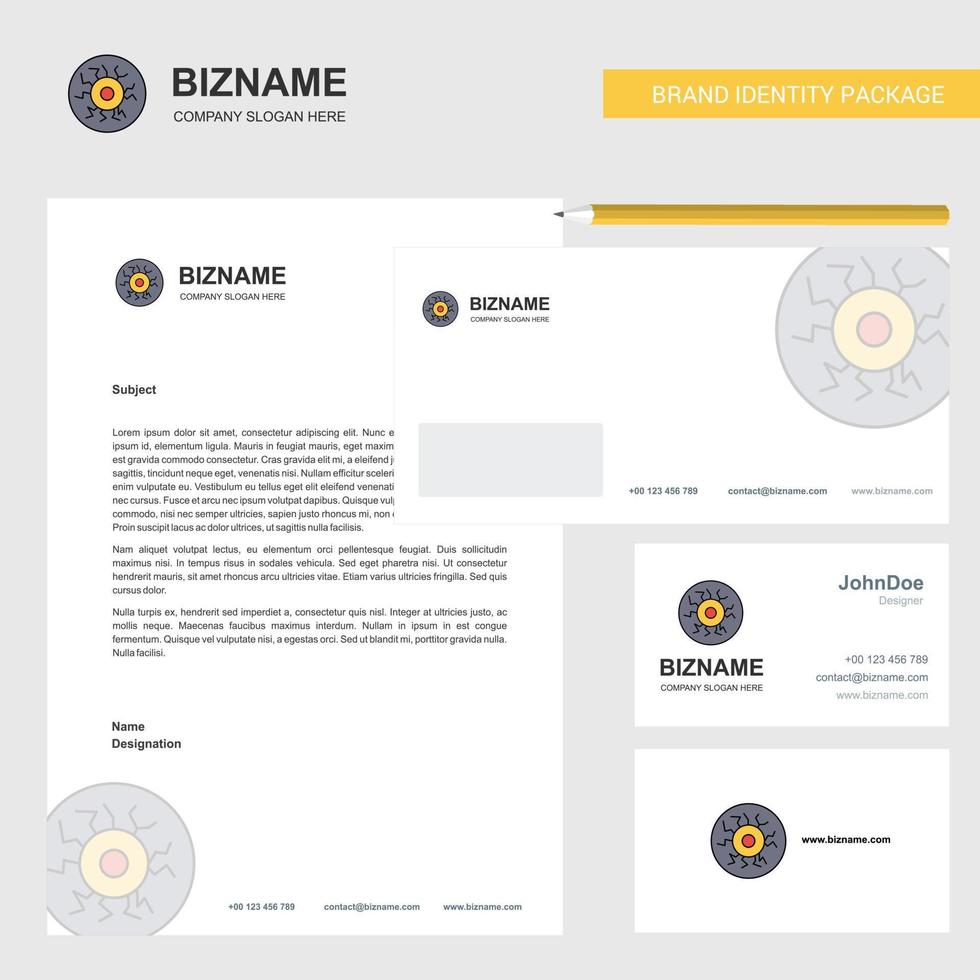 Eye ball Business Letterhead Envelope and visiting Card Design vector template