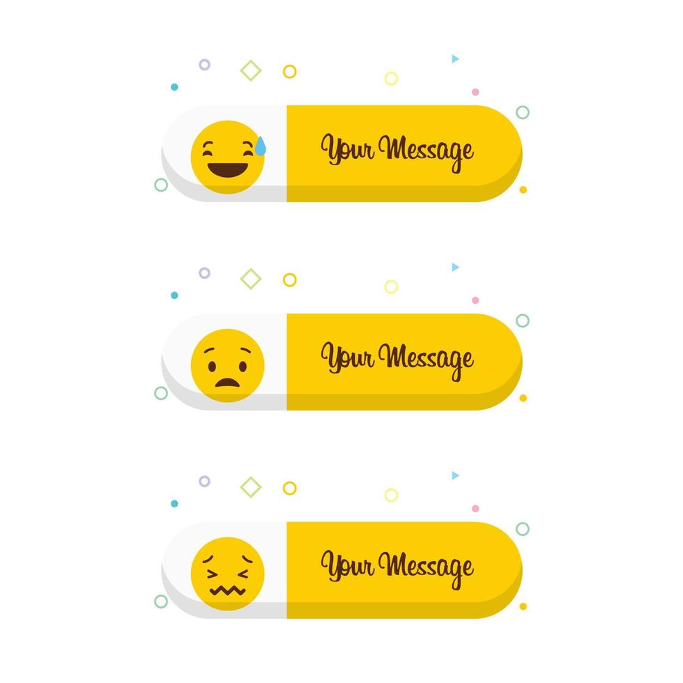 Emoji with your message design vector