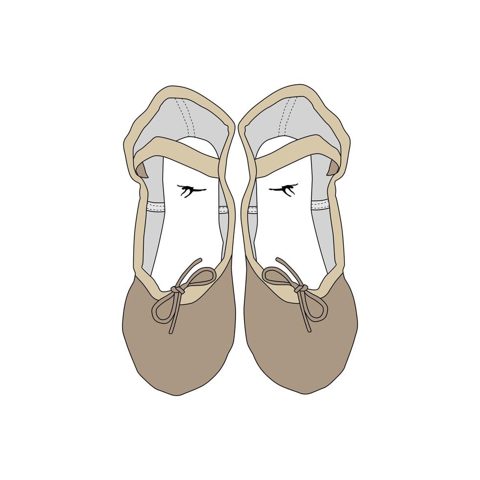 vector illustration of women ballet shoes