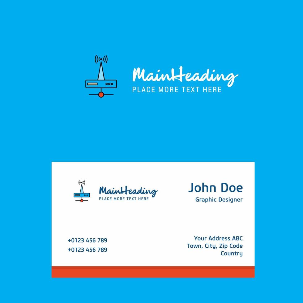 Wifi router logo Design with business card template Elegant corporate identity Vector