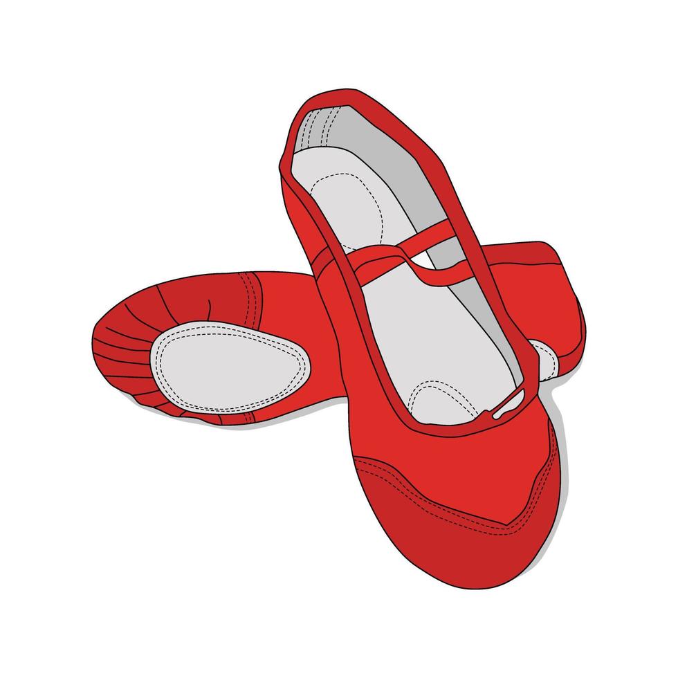 ilustración vectorial de zapatos de ballet de mujer vector