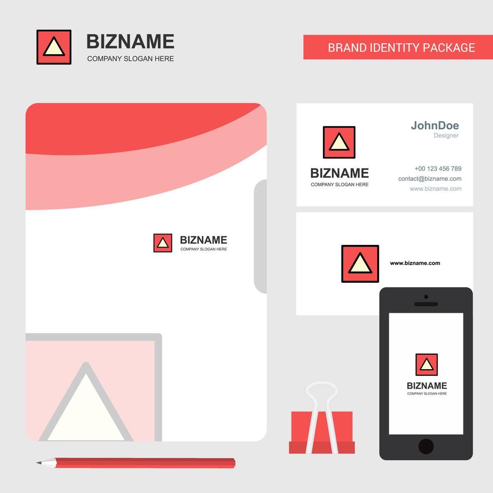 Traingle shape Business Logo File Cover Visiting Card and Mobile App Design Vector Illustration