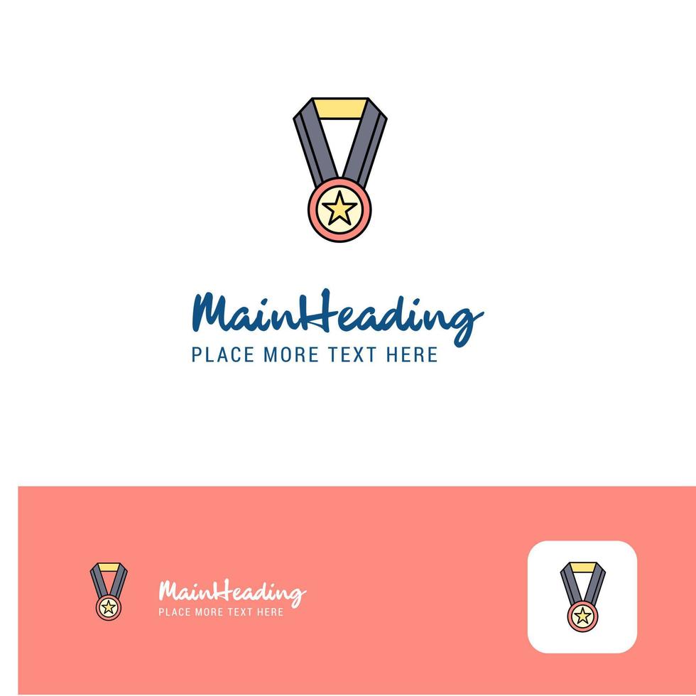 Creative Medal Logo Design Flat color Logo place for Tagline Vector Illustration