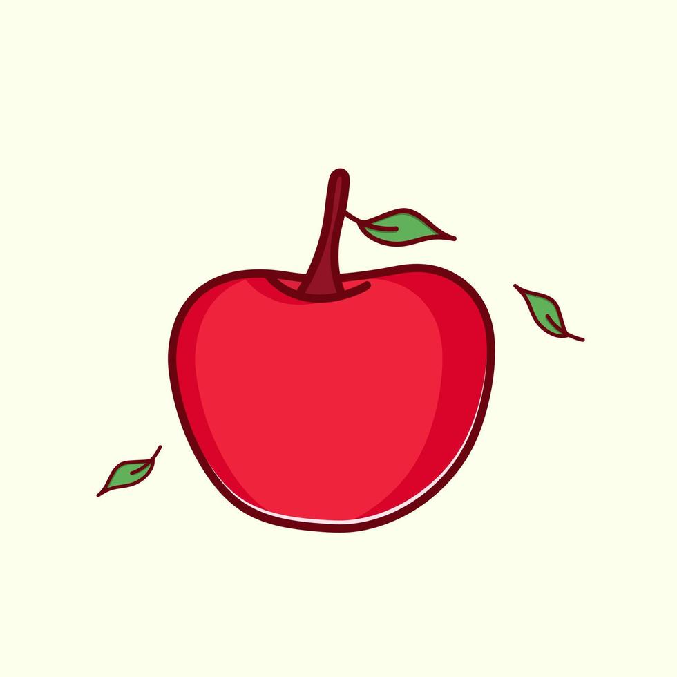 ilustración de vector de fruta de cereza dulce. icono plano