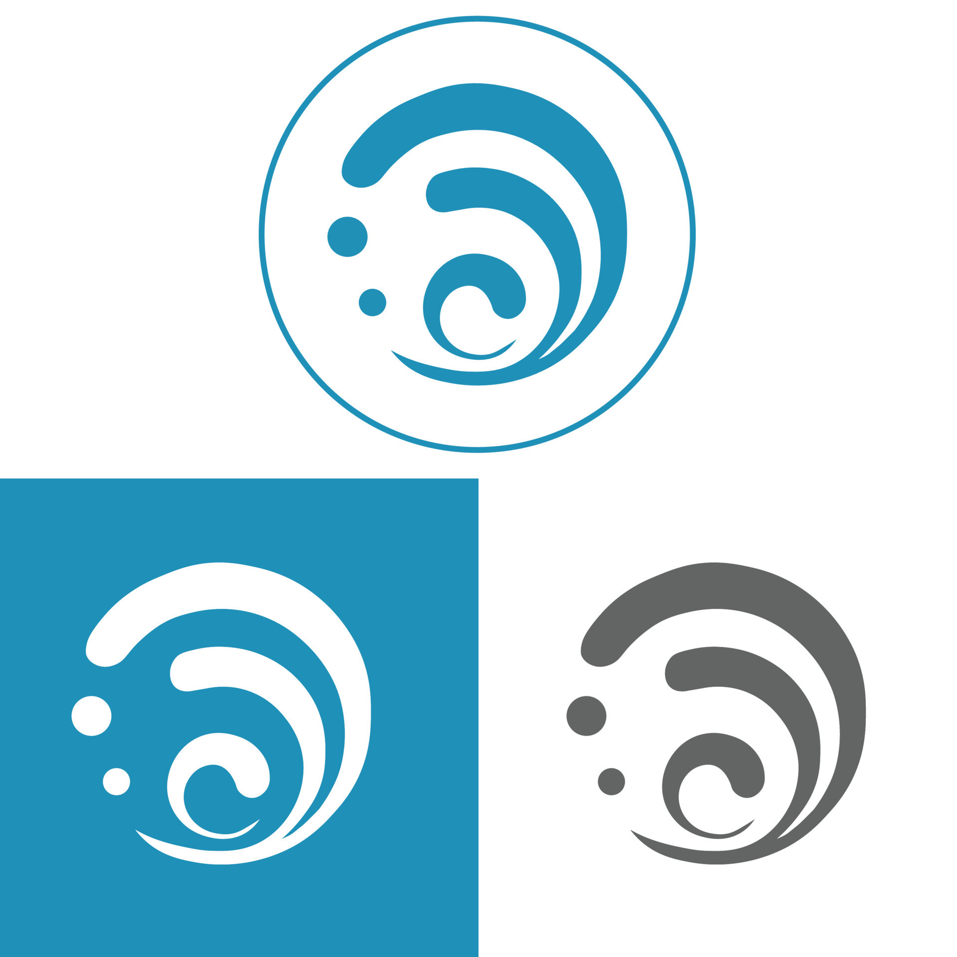 hydro element logo icon, water element icon, light blue 14203220 Vector