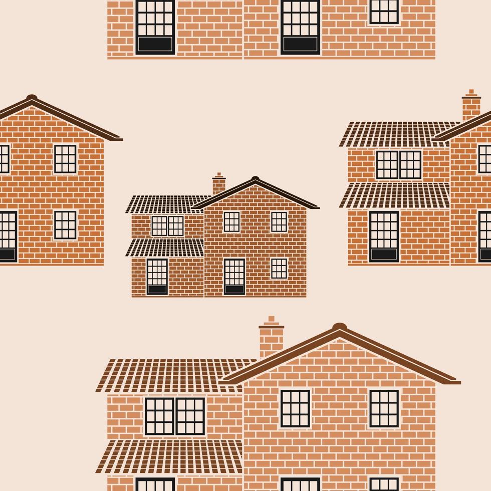 Editable Traditional English House Building with Two Level Floors Vector Illustration as Seamless Pattern for Creating Background of England Culture Tradition and History Related Design