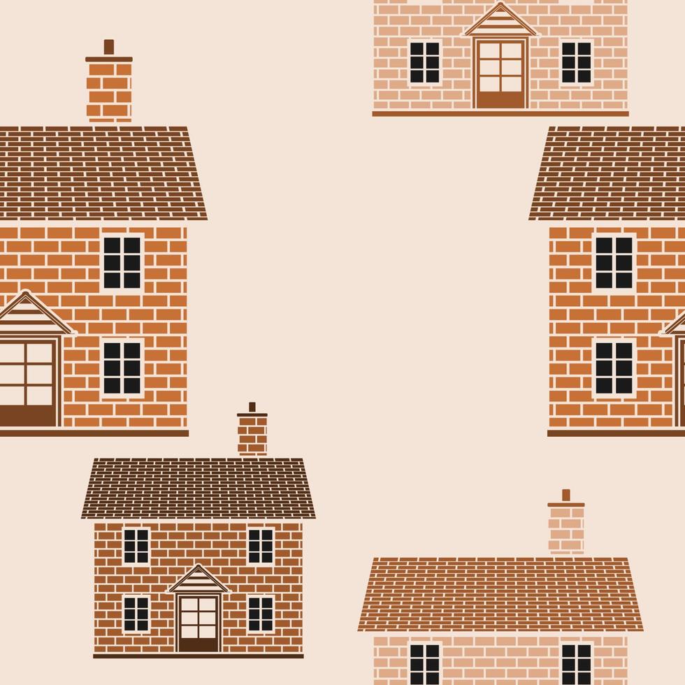 Editable Simple Traditional English House Building Vector Illustration as Seamless Pattern for Creating Background of England Culture Tradition and History Related Design