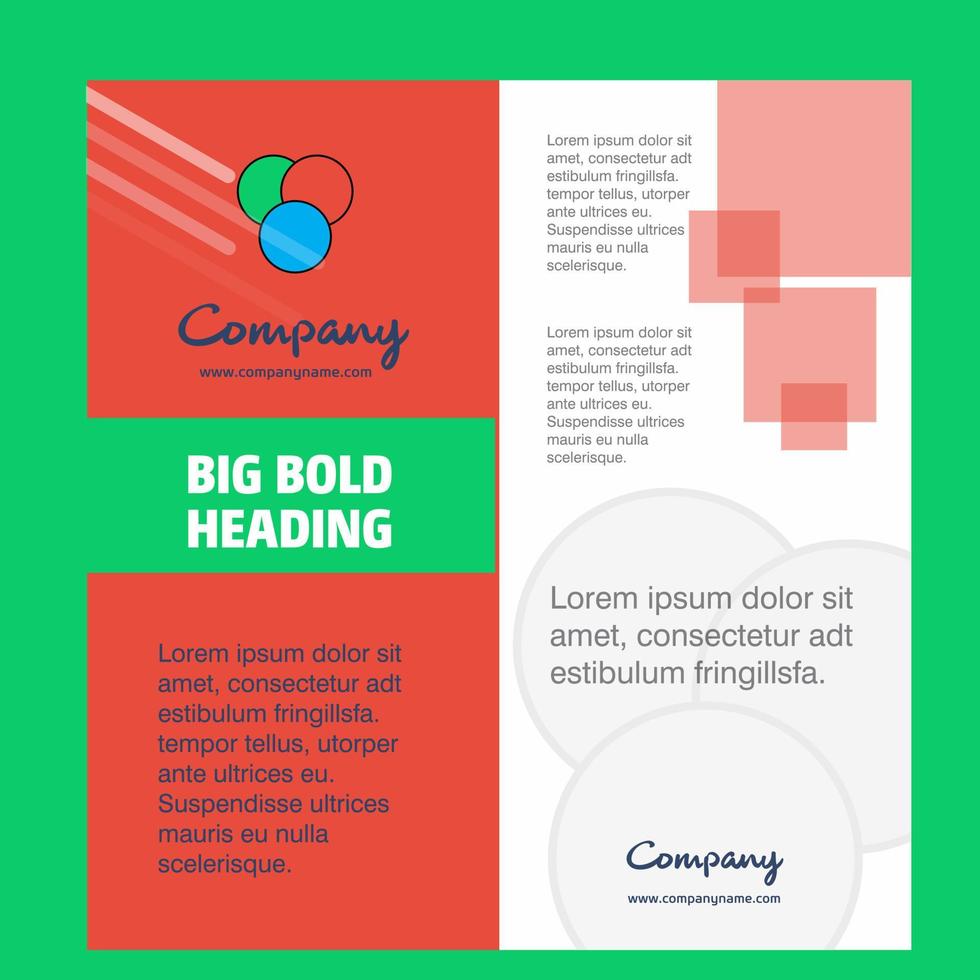 Circles Company Brochure Title Page Design Company profile annual report presentations leaflet Vector Background