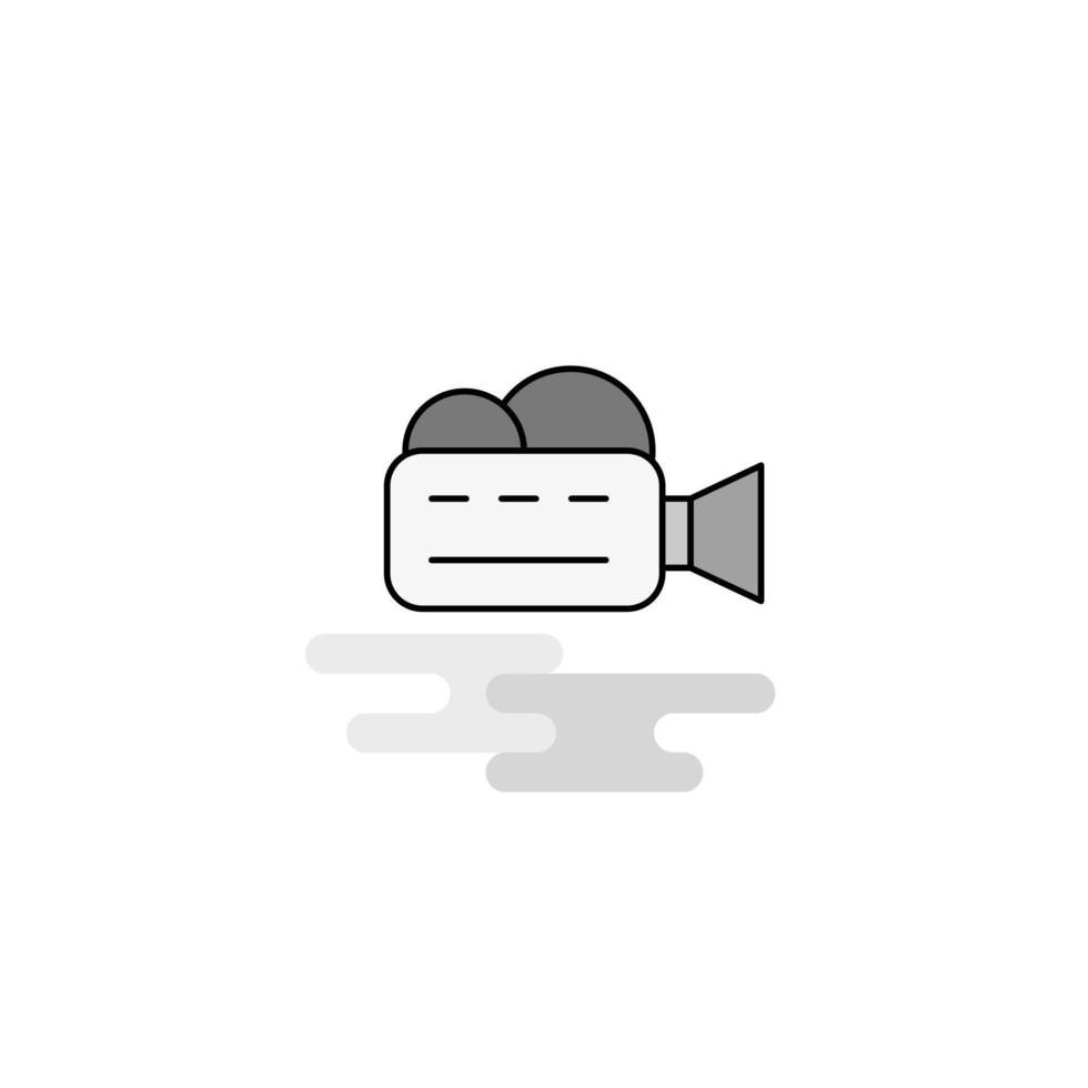 Camcoder Web Icon Flat Line Filled Gray Icon Vector