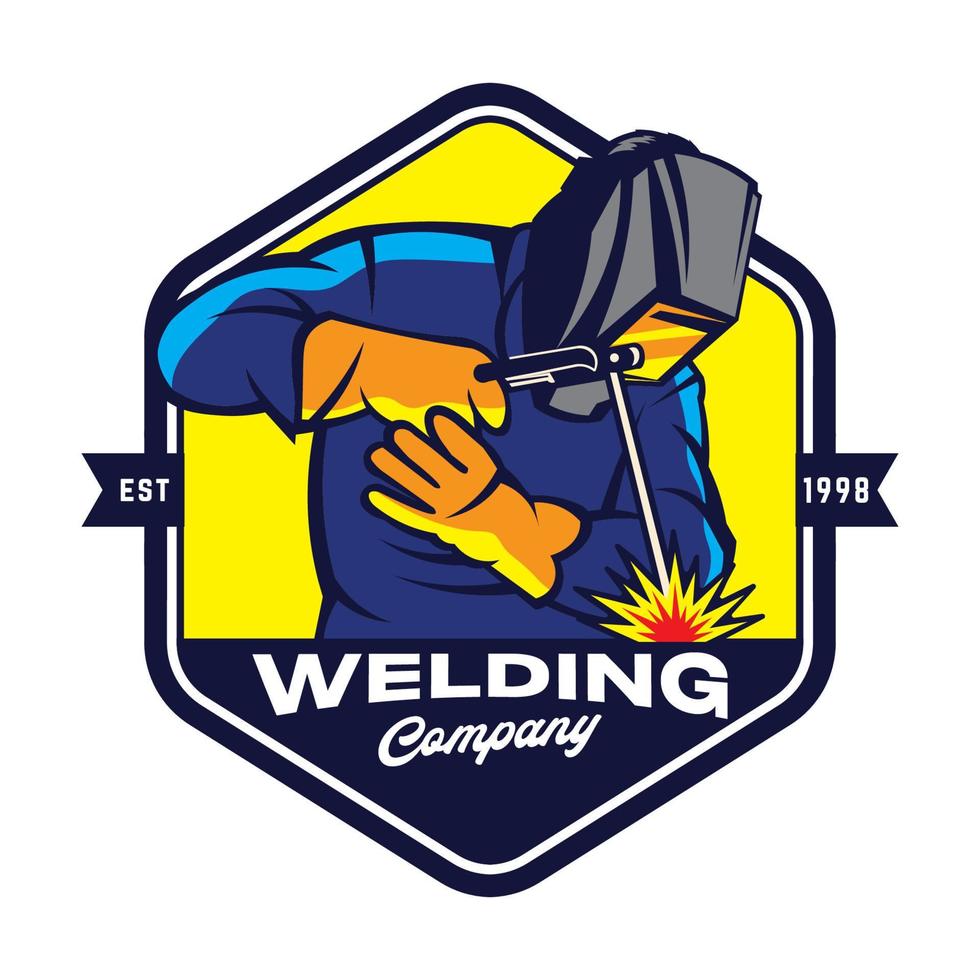 Welding worker vector illustration in vintage style, perfect for tshirt design company logo design