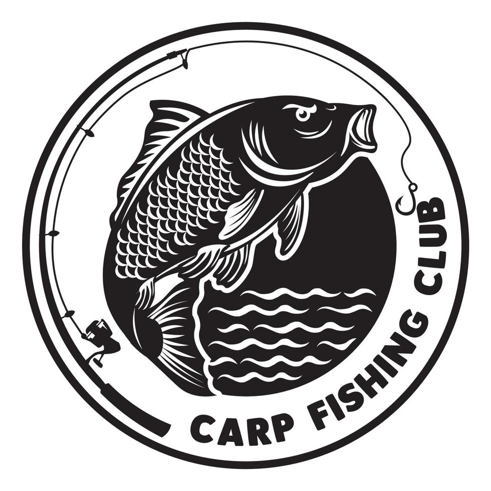 logotipo de pesca de carpa, perfecto para la empresa proveedora de pescado y el logotipo del producto de marca y el diseño de camisetas vector