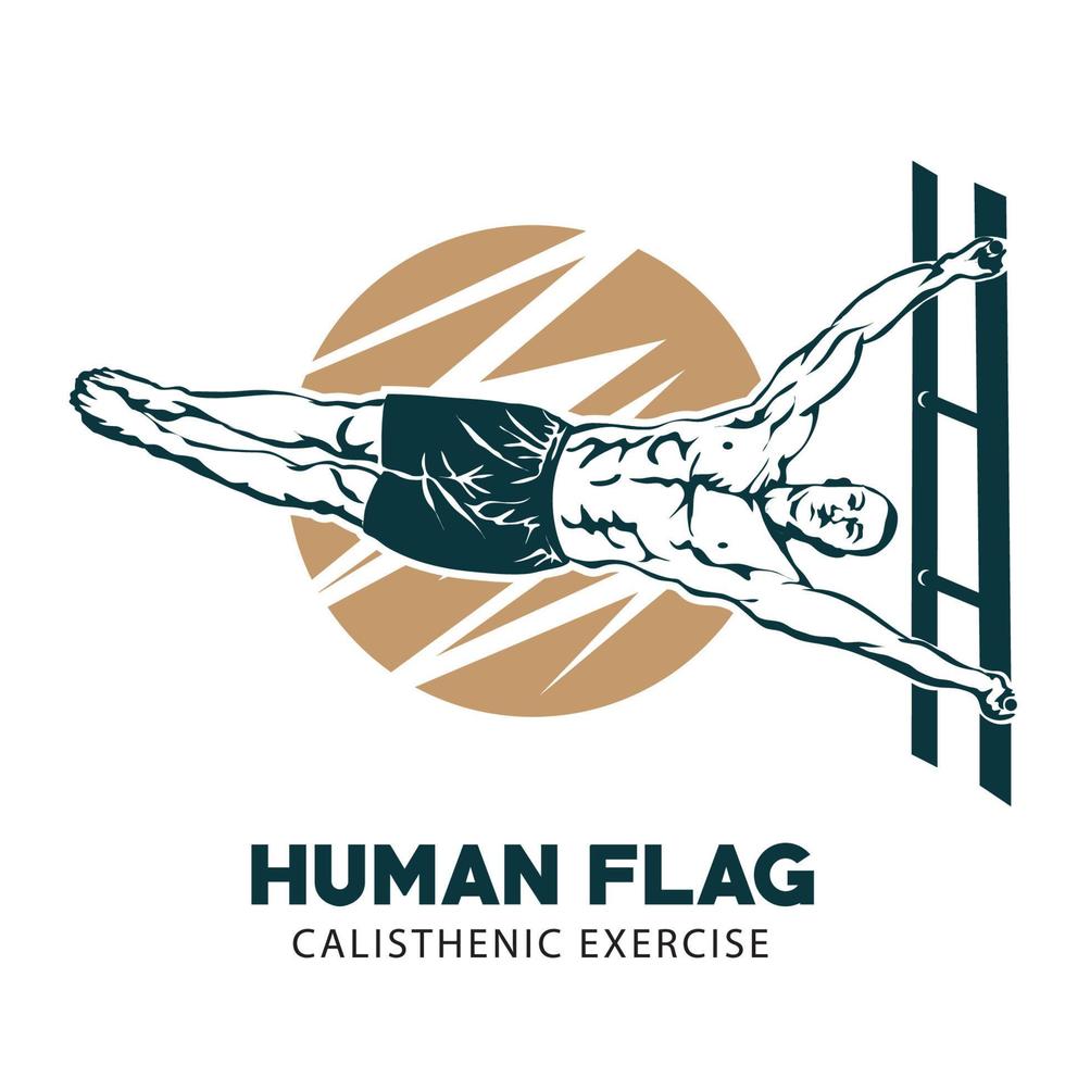 ejercicio calisténico ilustración vectorial deportiva, perfecta para el club deportivo, el club de fitness y el logotipo del gimnasio vector