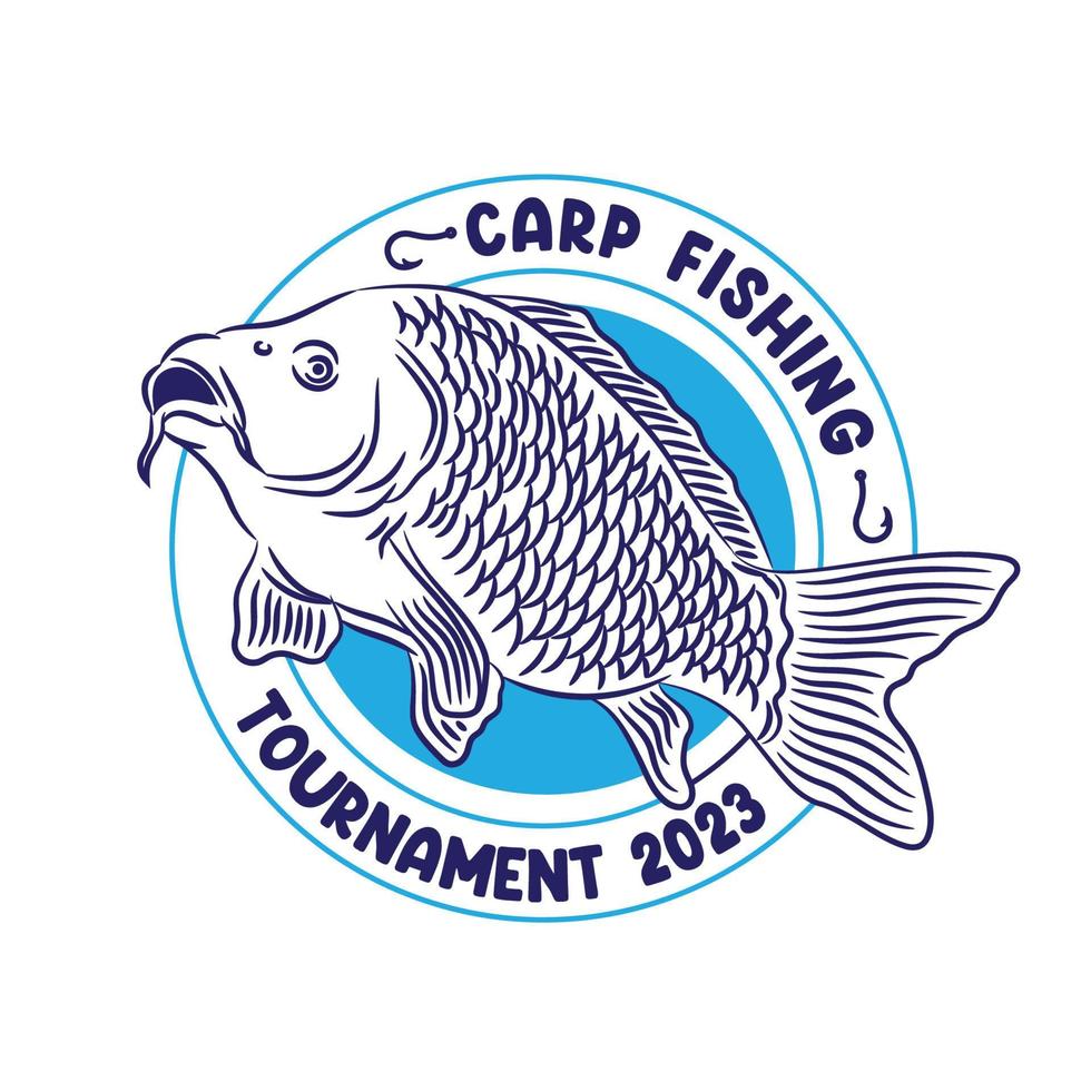 logotipo de pesca de carpa, perfecto para la empresa proveedora de pescado y el logotipo del producto de marca y el diseño de camisetas vector