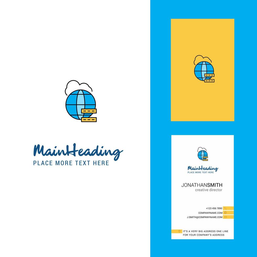 Globe Creative Logo and business card vertical Design Vector