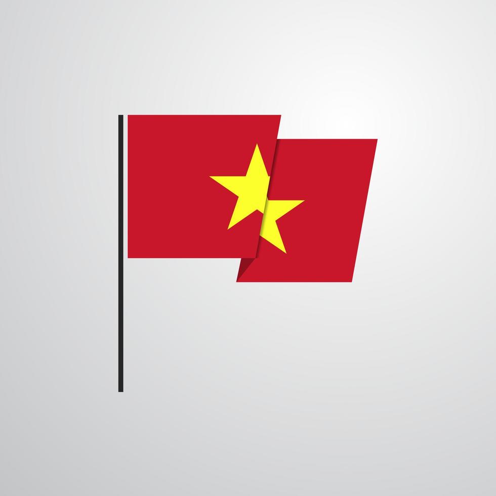 Vietnam waving Flag design vector