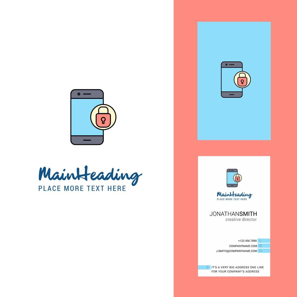 Protected smartphone Creative Logo and business card vertical Design Vector