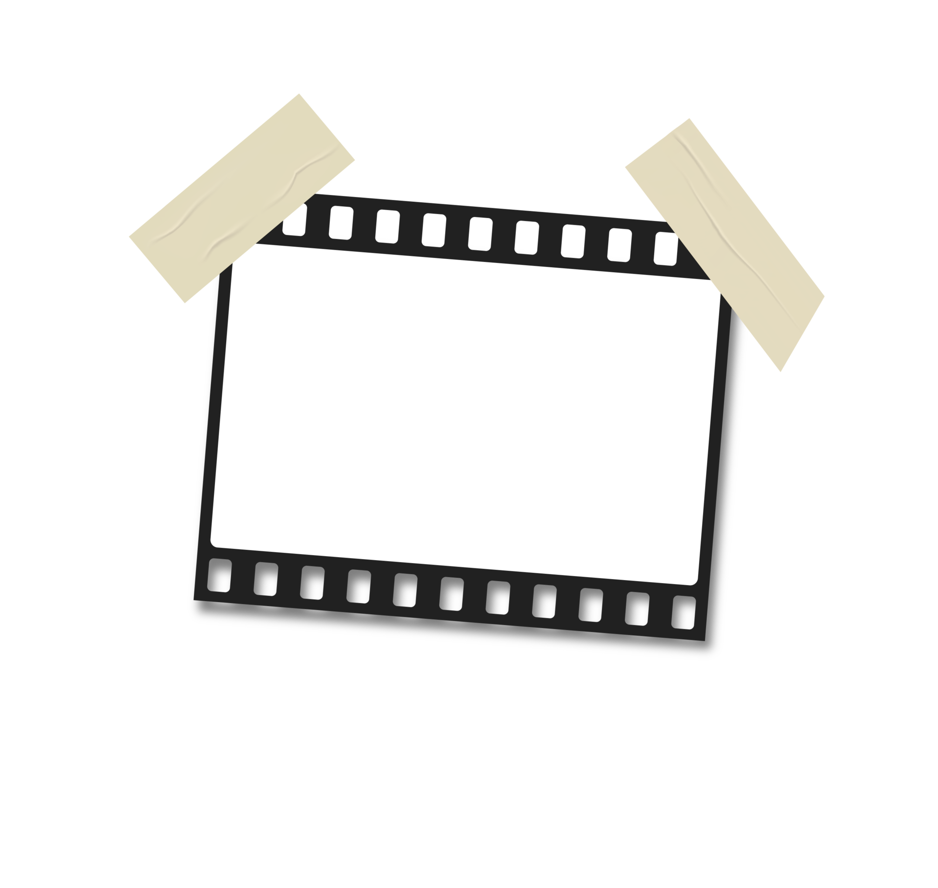 Blank realistic filmstrip photo frame. Empty retro film equipment