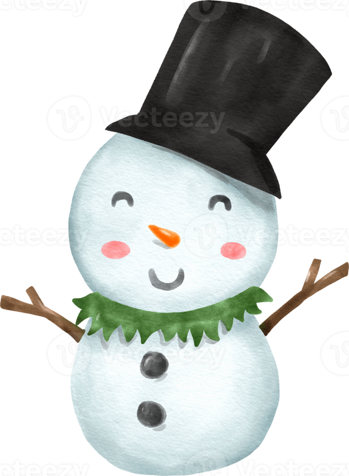 Snowman Watercolor Illustration png