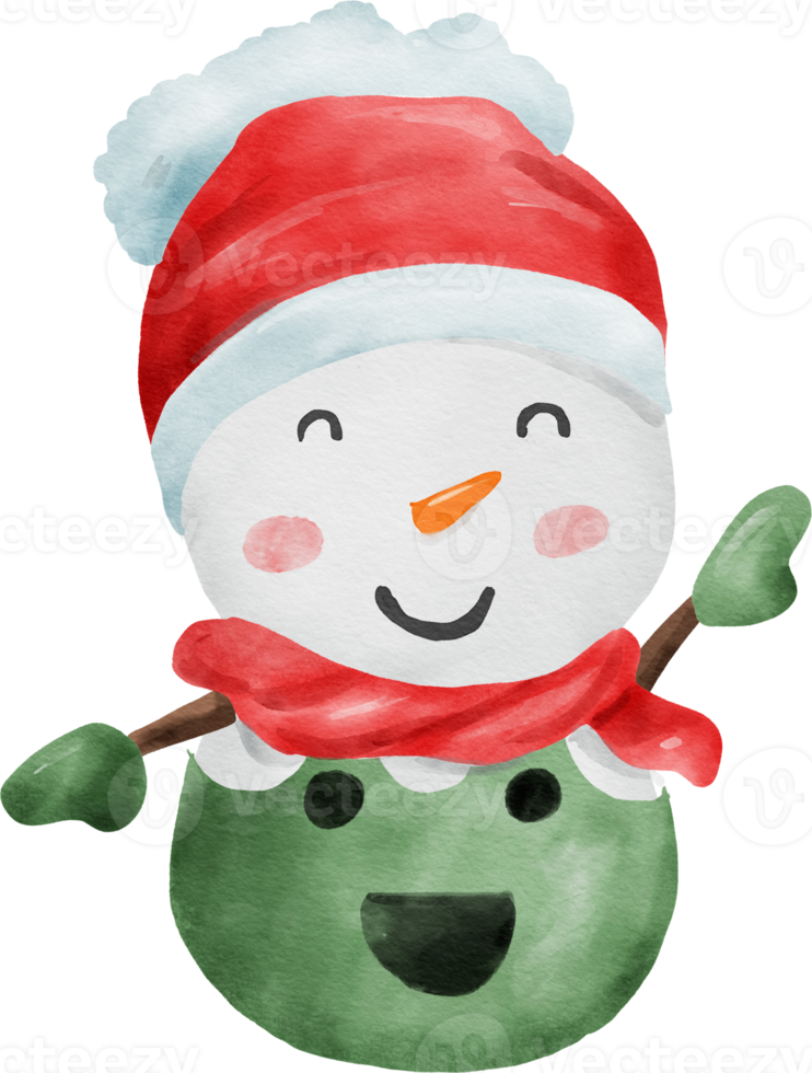 Snowman Watercolor Illustration png