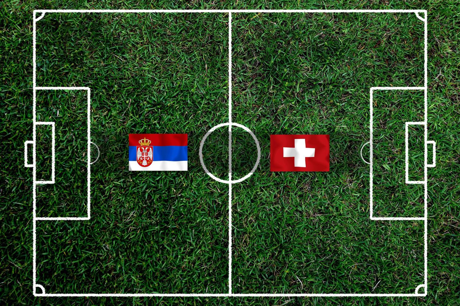 Football Cup competition between the national Serbia and national Switzerland. photo
