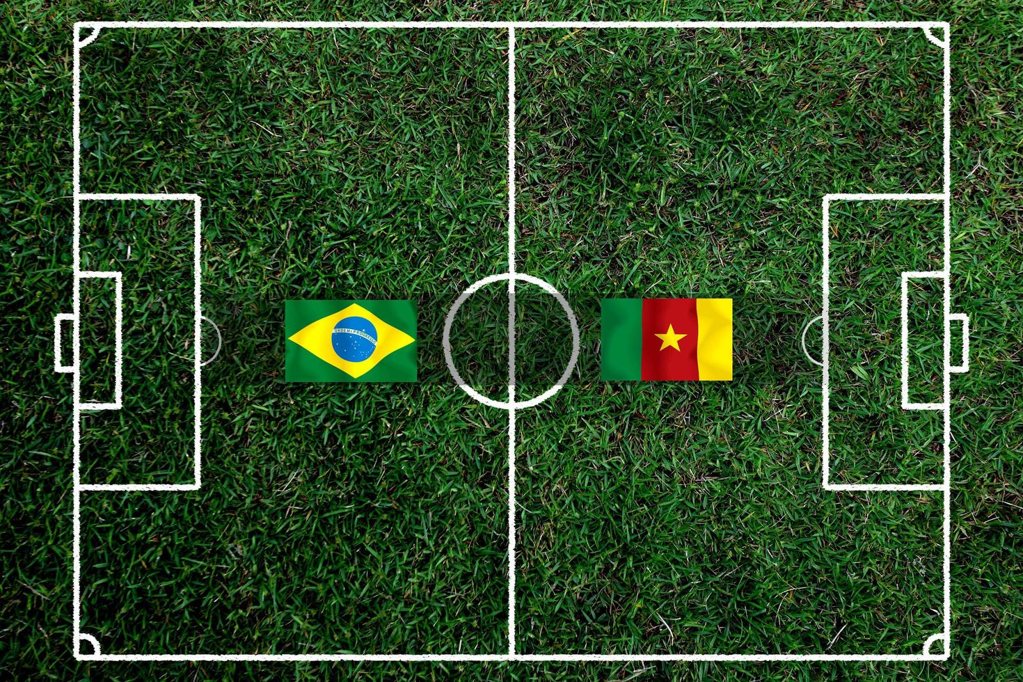 Football Cup competition between the national Brazil  and national Cameroon. photo